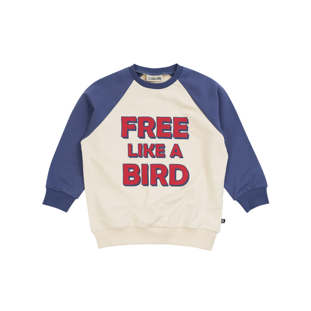 Sweater Free Like a Bird - blauw CarlijnQ