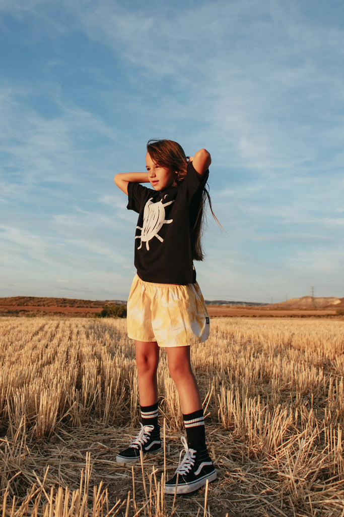 SUNSET GOLD TIE DYE Wide Leg Shorts Little Man Happy